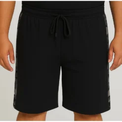 Bigdude Camo Side Panel Loopback Jogger Shorts Black -Big Dude Clothing Shop 3be2e76b life1 us24sh11 01 black