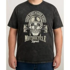 Bigdude Acid Wash Skull Print T-Shirt Washed Black -Big Dude Clothing Shop 3be80a66 life1 us24ts85 88 washedblack