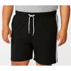 Bigdude Contrast Tape Loop Back Shorts Black -Big Dude Clothing Shop 3c3797d4 life1 bd25sh31 01 black