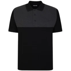 Bigdude Colour Block Polo Shirt Black