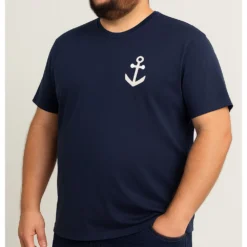 Bigdude Anchor Chest Print T-Shirt Navy -Big Dude Clothing Shop 3f013ec1 836cd27a life2 bd25ts10 02 navy