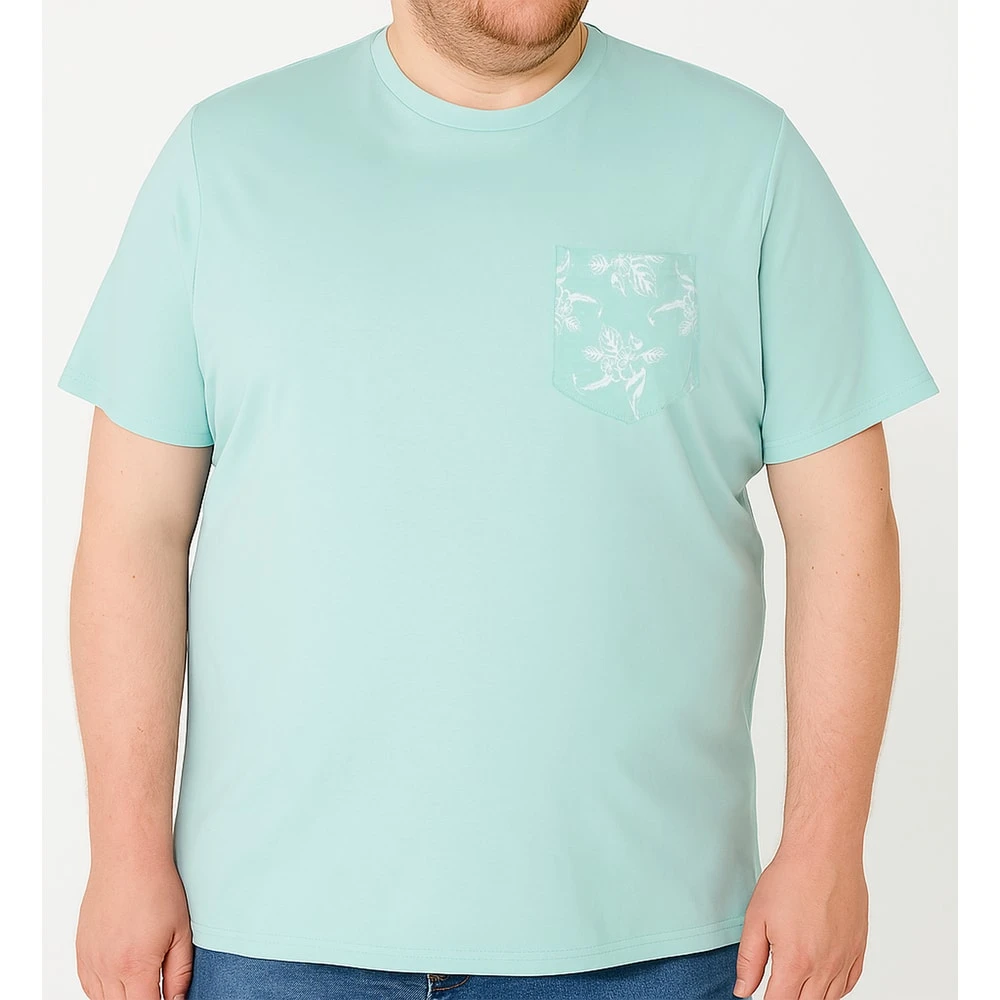 Bigdude Pocket Print T-Shirt Mint Green 5 Bigdude Pocket Print T-Shirt Mint Green - Image 5