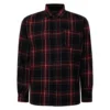Bigdude Checked Flannel Long Sleeve Shirt Burgundy/Black