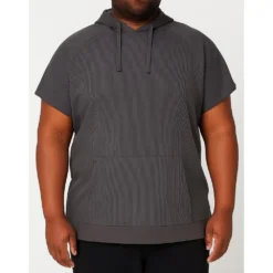 Bigdude Waffle Short Sleeve Lounge Hoody Charcoal -Big Dude Clothing Shop 405b584d life1 bd25h03 07 charcoal