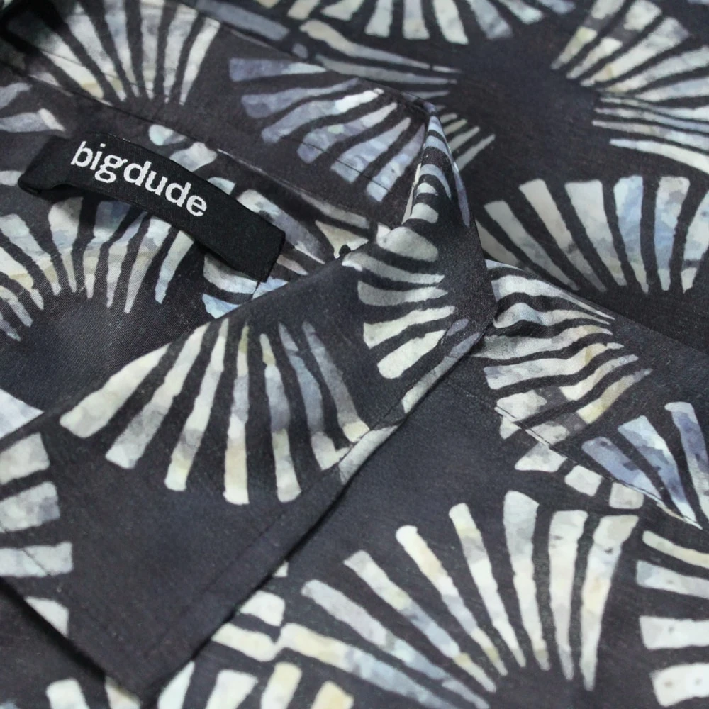 Bigdude Circles Allover Printed Short Sleeve Shirt Charcoal 3 Bigdude Circles Allover Printed Short Sleeve Shirt Charcoal - Image 3