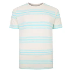 Bigdude Pure Cotton Striped T-Shirt Cream