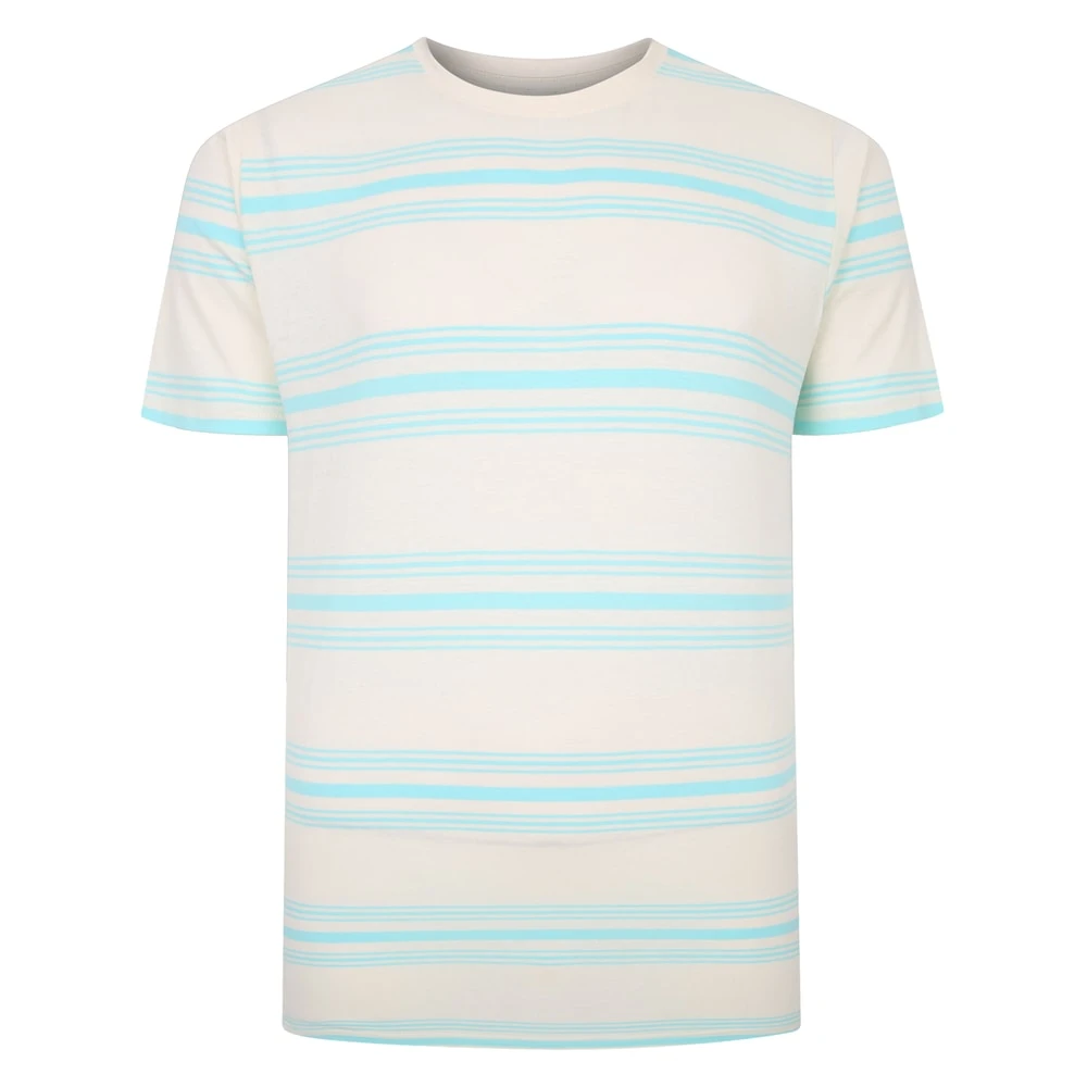 Bigdude Pure Cotton Striped T-Shirt Cream 1 Bigdude Pure Cotton Striped T-Shirt Cream