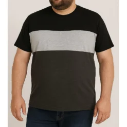 Bigdude Striped Cut & Sew T-Shirt Black/Grey/Charcoal 11 Bigdude Striped Cut & Sew T-Shirt Black/Grey/Charcoal -Big Dude Clothing Shop 4397702d 137e7ee3 life1 bd24ts06 01 black