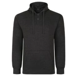 Bigdude Buttoned Pullover Hoody Charcoal