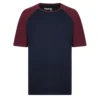 Bigdude Contrast Raglan Sleeve T-Shirt Navy/Burgundy