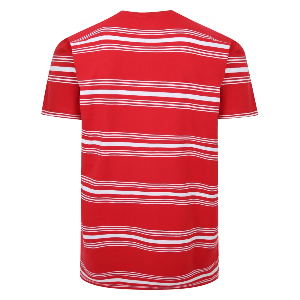 Bigdude Pure Cotton Striped T-Shirt Red 2 Bigdude Pure Cotton Striped T-Shirt Red - Image 2