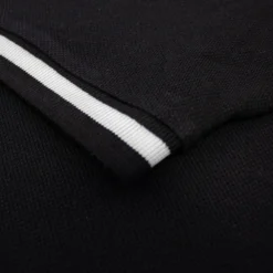 Bigdude Contrast Stripe Placket With Tipped Cuff Polo Shirt Black -Big Dude Clothing Shop 4918b6b0 img 8458