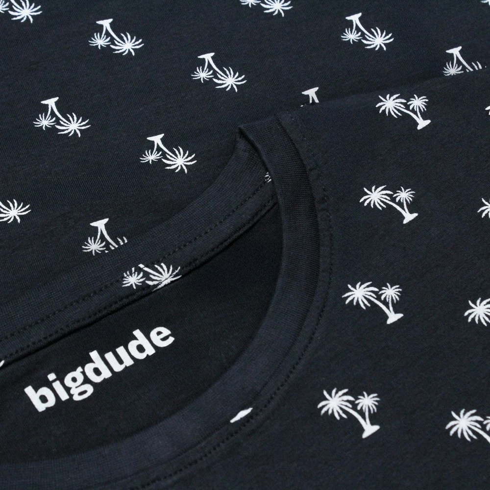 Bigdude AOP Palm Tree Print T-shirt Navy 3 Bigdude AOP Palm Tree Print T-shirt Navy - Image 3