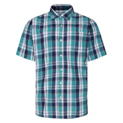 Bigdude Short Sleeve Check Shirt Sage Green
