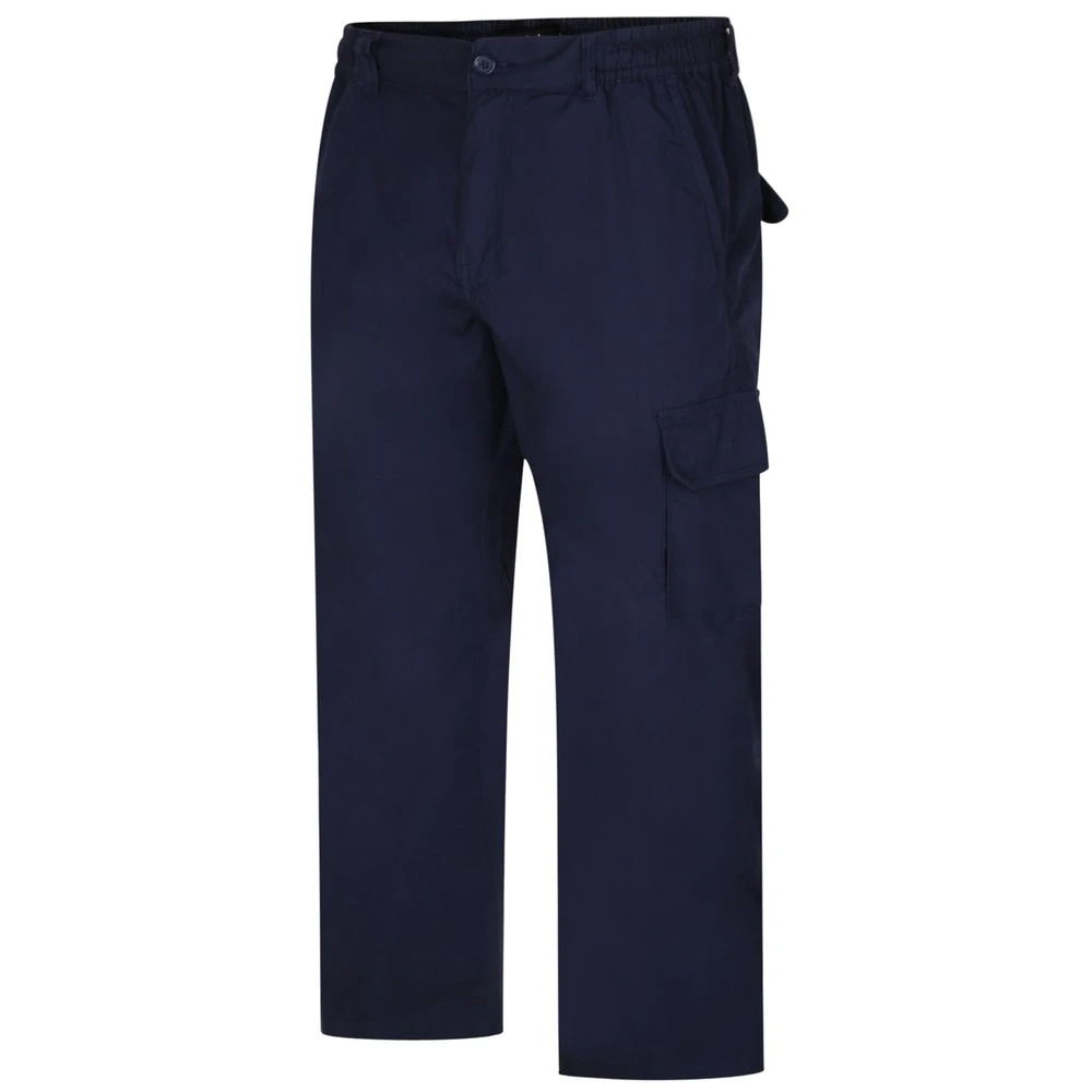Bigdude Lightweight Elasticated Waist Cargo Trousers Navy 2 Bigdude Lightweight Elasticated Waist Cargo Trousers Navy - Image 2