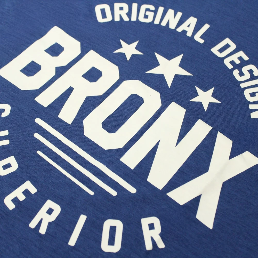 Bigdude Space Dye Bronx Print T-Shirt Indigo 5 Bigdude Space Dye Bronx Print T-Shirt Indigo - Image 5