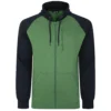Bigdude Contrast Raglan Full Zip Hoody Deep Green