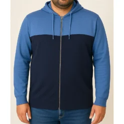 Bigdude Color Block Zipped Hoody Navy/Royal Blue -Big Dude Clothing Shop 4fcd5264 life1 us24h09 02 navy