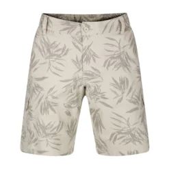 Bigdude Leaf Print Cargo Shorts Stone