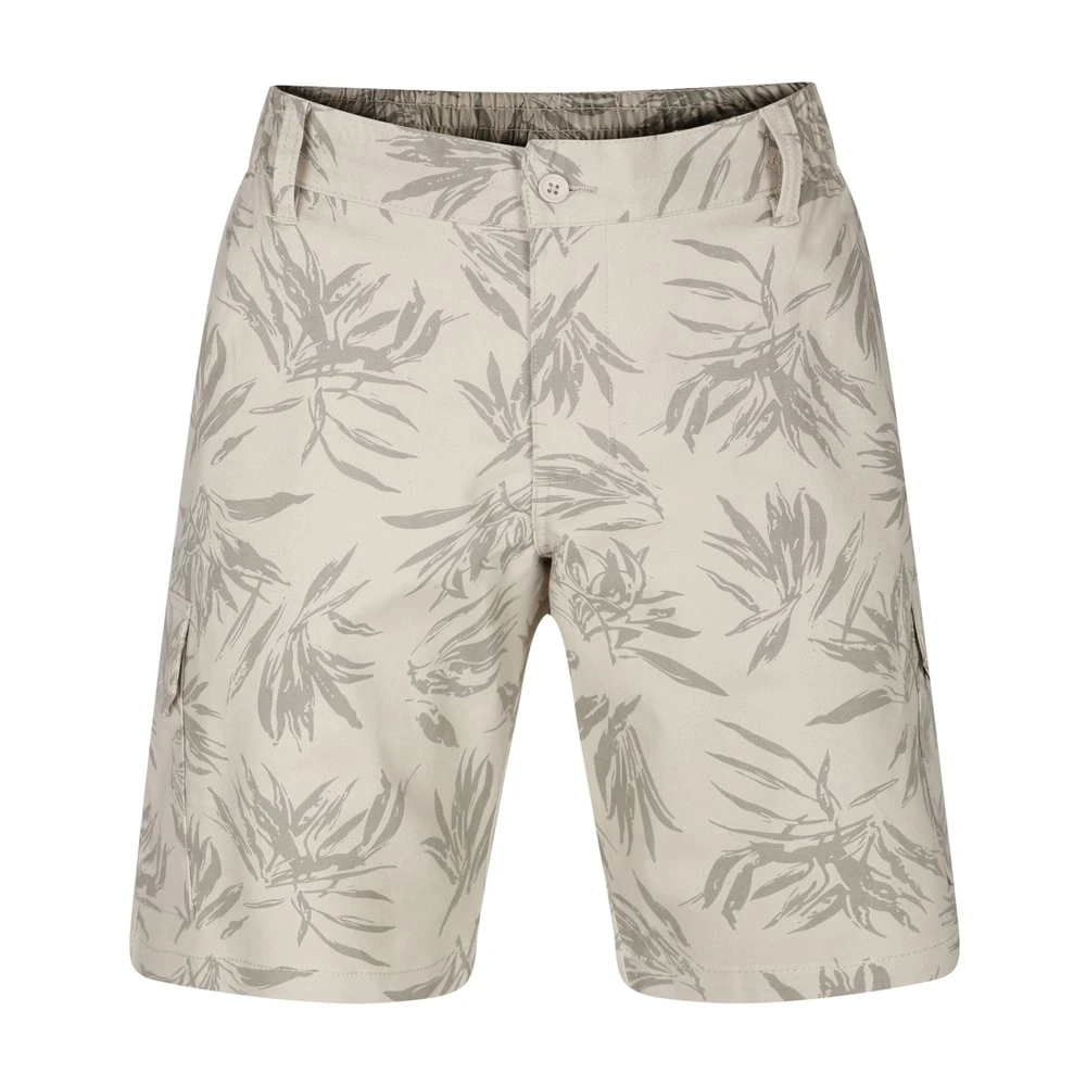 Bigdude Leaf Print Cargo Shorts Stone 1 Bigdude Leaf Print Cargo Shorts Stone