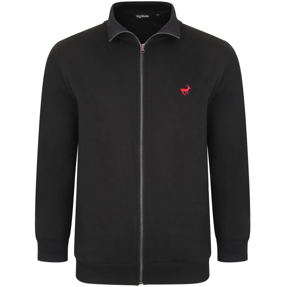Bigdude Funnel Neck Full Zip Sweatshirt Black 1 Bigdude Funnel Neck Full Zip Sweatshirt Black