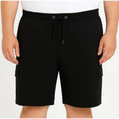 Bigdude Cargo Loopback Shorts Black -Big Dude Clothing Shop 528e06b0 life1 us25sh12 01 black
