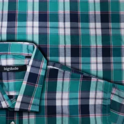 Bigdude Short Sleeve Check Shirt Sage Green -Big Dude Clothing Shop 52a4f9f6 ddec7e18 1 2