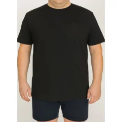 Bigdude Plain Crew Neck T-Shirt With Pocket Black -Big Dude Clothing Shop 52b45a0f life1 us21ts11 01 black