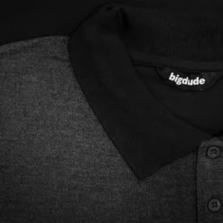 Bigdude Colour Block Polo Shirt Black -Big Dude Clothing Shop 538712a0 img 8098
