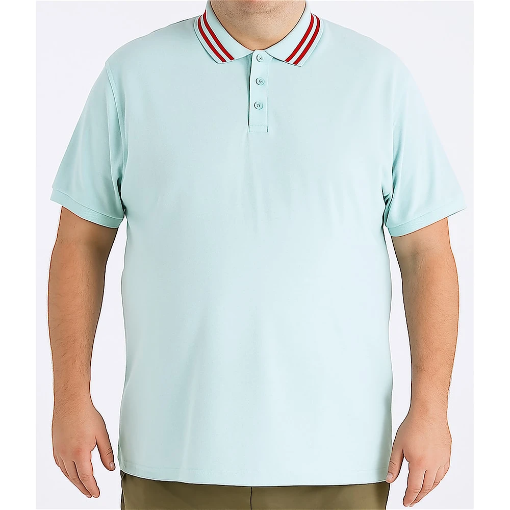Bigdude Pique Polo With Chunky Tipping Turquoise 6 Bigdude Pique Polo With Chunky Tipping Turquoise - Image 6