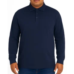 Bigdude Long Sleeve Polo Shirt Navy 10 Bigdude Long Sleeve Polo Shirt Navy -Big Dude Clothing Shop 53f97101 life1 us21p05 02 navy