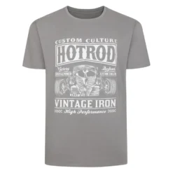 Bigdude Vintage Iron Print T-Shirt Grey
