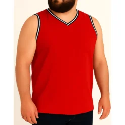 Bigdude Basketball Vest Cherry Red -Big Dude Clothing Shop 550e2a08 c8b1eddf life2 bd25v07 47 cherryred
