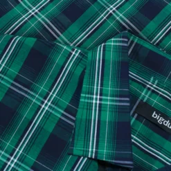 Bigdude Checked Poplin Short Sleeve Shirt Green/Navy -Big Dude Clothing Shop 5646b114 closeup1 us24ss50 13 green