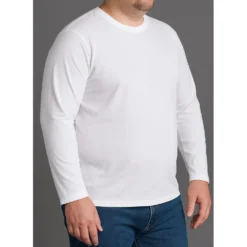 Bigdude Long Sleeve T-Shirt White -Big Dude Clothing Shop 56deb599 life2 us21lts01 04 white