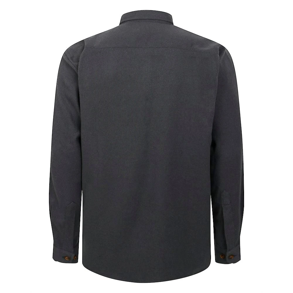 Bigdude Plain Flannel Long Sleeve Shirt Charcoal 2 Bigdude Plain Flannel Long Sleeve Shirt Charcoal - Image 2