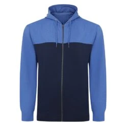 Bigdude Color Block Zipped Hoody Navy/Royal Blue