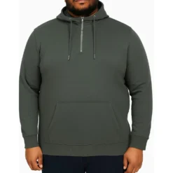 Bigdude Lightweight Half Zip Hoody Sage Green -Big Dude Clothing Shop 5b4b34d5 life1 us23h12 67 sagegreen