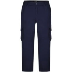 Bigdude Lightweight Elasticated Waist Cargo Trousers Navy