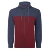 Bigdude Color Block Zipped Hoody Burgundy/Navy