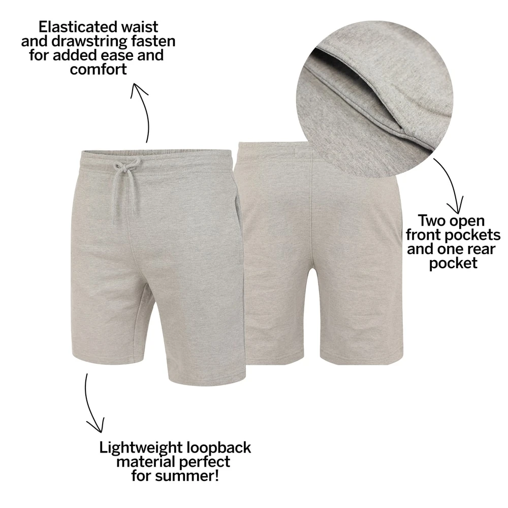 Bigdude Loop Back Jogger Shorts Grey Marl 3 Bigdude Loop Back Jogger Shorts Grey Marl - Image 3