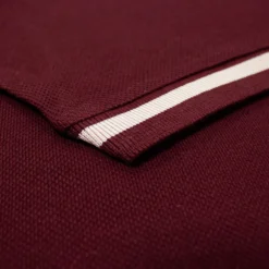 Bigdude Contrast Stripe Placket With Tipped Cuff Polo Shirt Burgundy -Big Dude Clothing Shop 5d5d6f39 img 8447