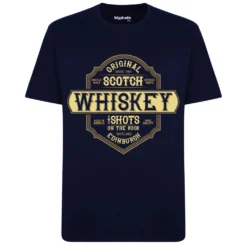 Bigdude Whiskey Print T-Shirt Navy