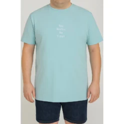 Bigdude Slogan Embroidered T-Shirt Washed Turquoise 5 Bigdude Slogan Embroidered T-Shirt Washed Turquoise -Big Dude Clothing Shop 5d90c9f0 life1 us24ts03 73 washedturquoise
