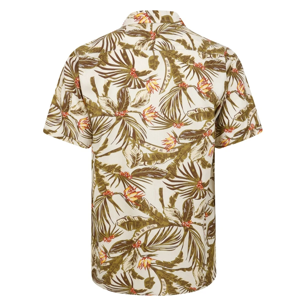 Bigdude Tropical Trees Viscose Relaxed Collar Shirt White 2 Bigdude Tropical Trees Viscose Relaxed Collar Shirt White - Image 2