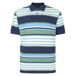 Bigdude Summer Stripe Polo Navy