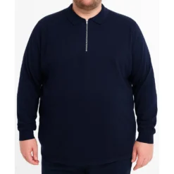 Bigdude Smart Single Jersey Long Sleeve Polo With Zip Navy 11 Bigdude Smart Single Jersey Long Sleeve Polo With Zip Navy -Big Dude Clothing Shop 5eb46aad life1 us24p36 02 navy