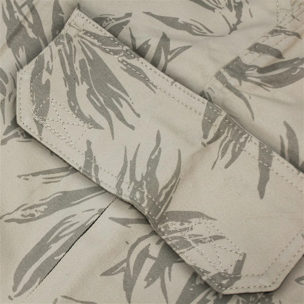 Bigdude Leaf Print Cargo Shorts Stone 6 Bigdude Leaf Print Cargo Shorts Stone - Image 6