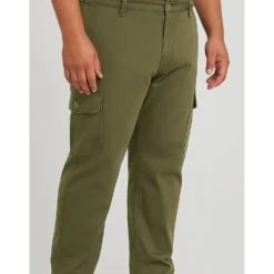 Bigdude Elasticated Waist Cargo Trousers Dark Khaki -Big Dude Clothing Shop 5f4471a0 life2 us19tr01 35 darkkhaki