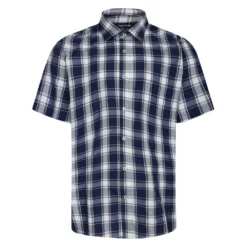 Bigdude Short Sleeve Check Shirt Navy
